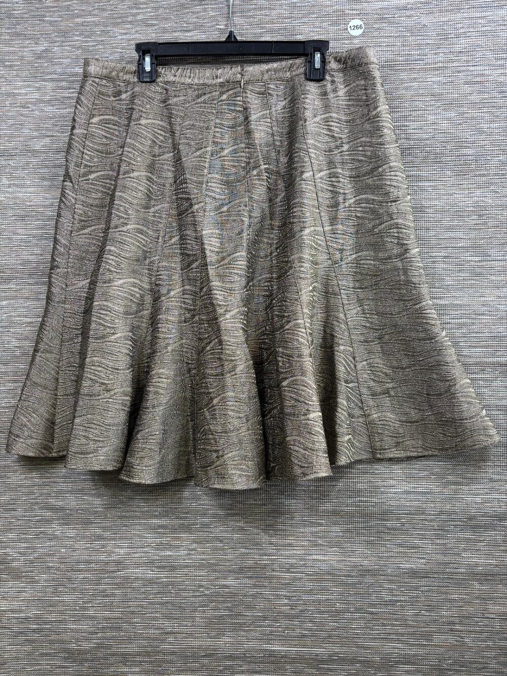 Lane Bryant Gold Metallic Jacquard Flare Lined Skirt Womens Size 16 NEW